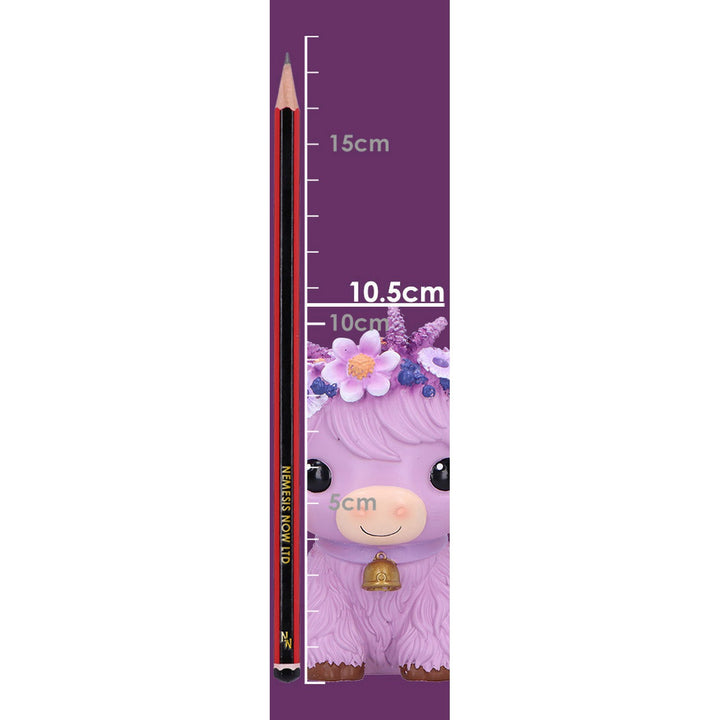 Hyacinth Purple Flower Cow Figurine 10.8cm B7443A26