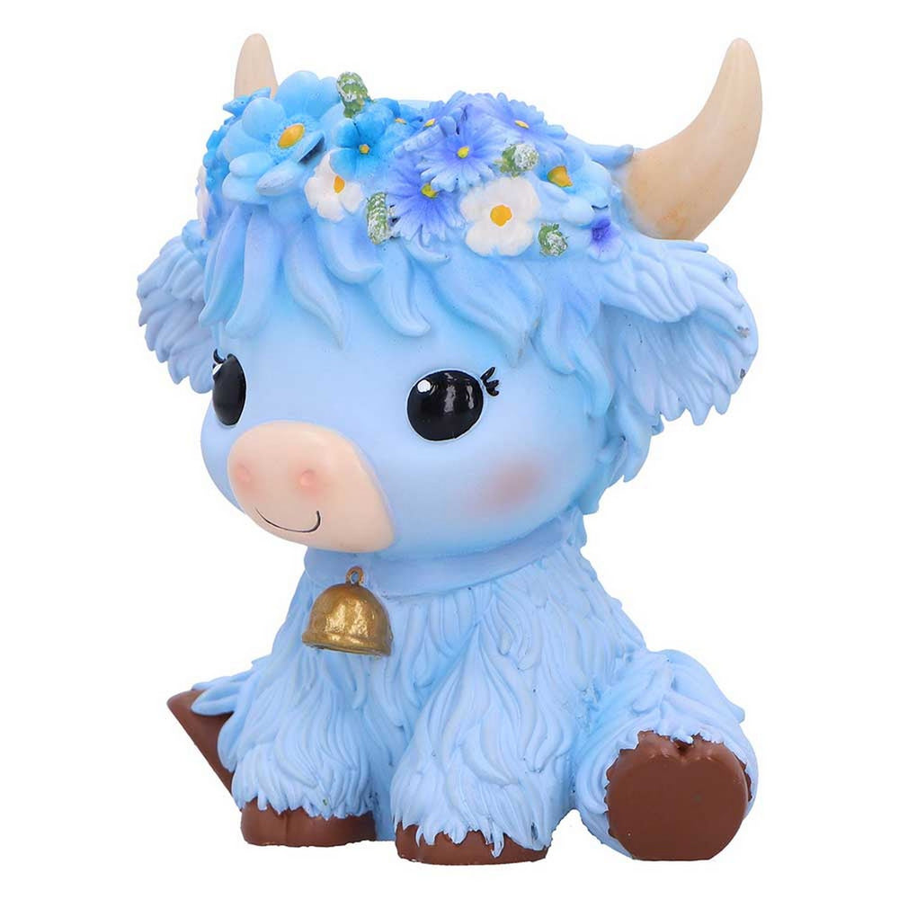 Bluebell Blue Flower Cow Figurine 10.8cm B7444A26