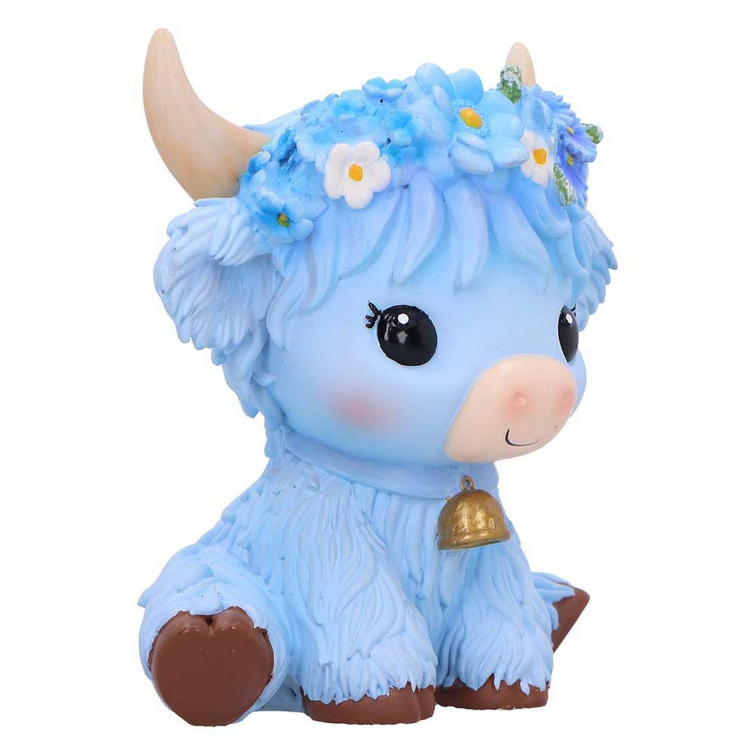 Bluebell Blue Flower Cow Figurine 10.8cm B7444A26