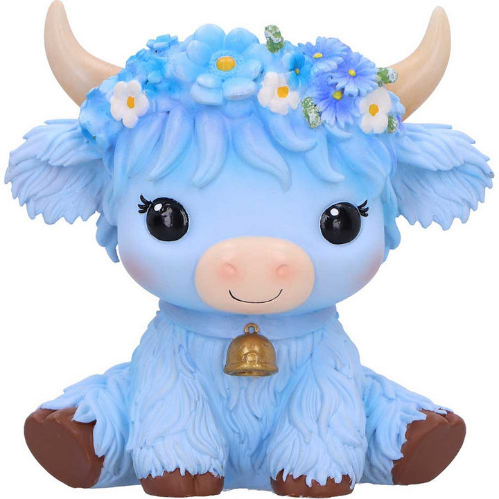 Bluebell Blue Flower Cow Figurine 10.8cm B7444A26