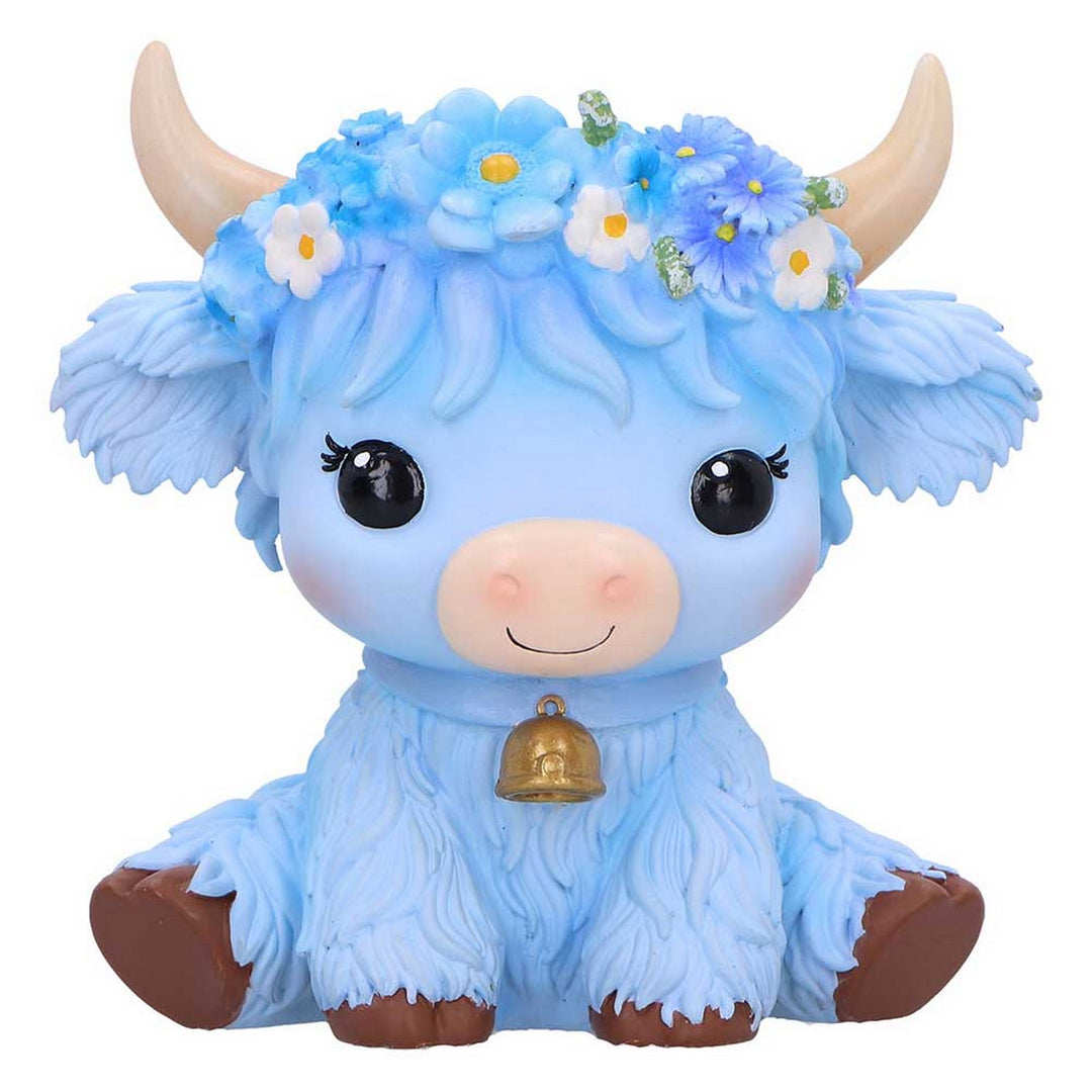 Bluebell Blue Flower Cow Figurine 10.8cm B7444A26