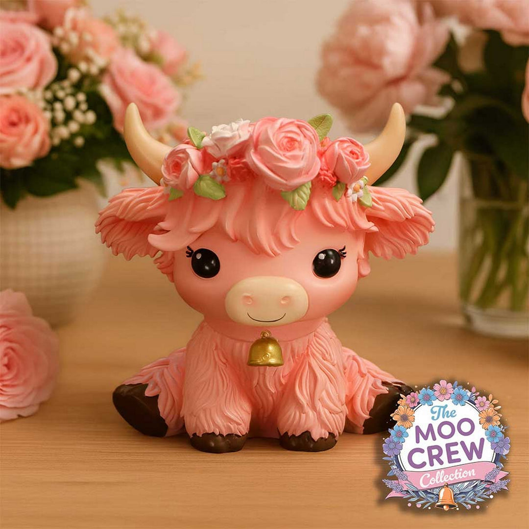 Primrose Pink Flower Cow 10.8cm B7445A26