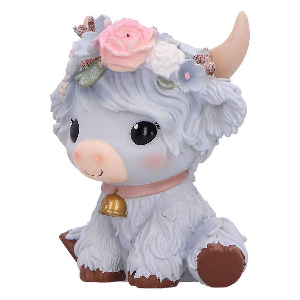 Magnolia Grey Flower Cow 10.8cm B7446A26