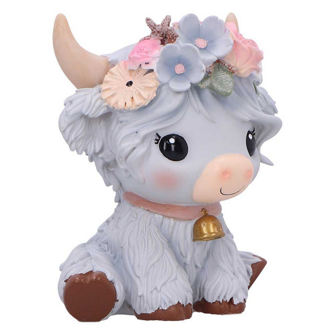 Magnolia Grey Flower Cow 10.8cm B7446A26