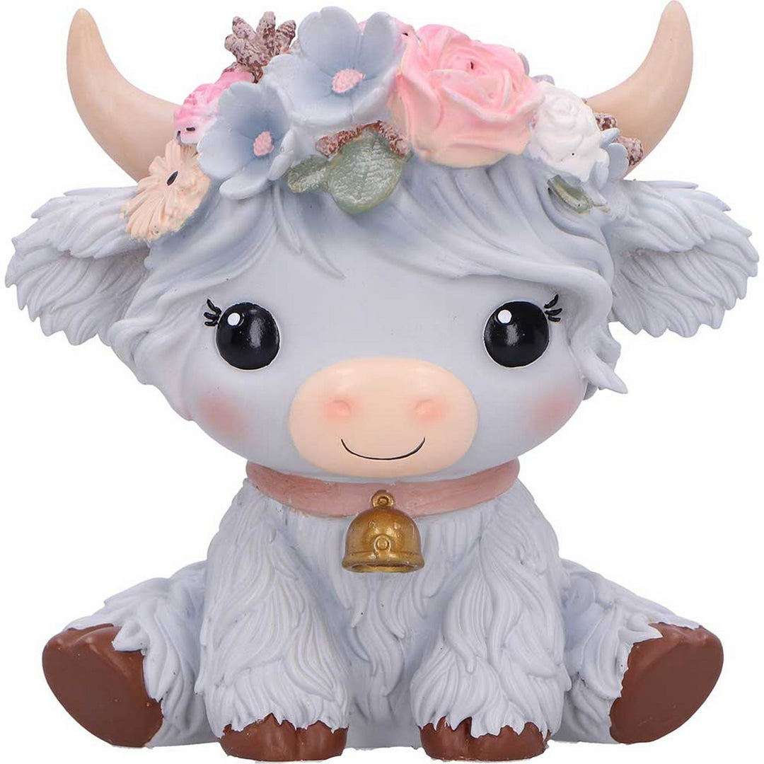 Magnolia Grey Flower Cow 10.8cm B7446A26