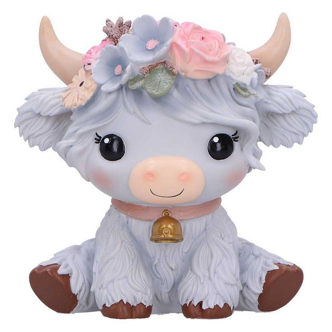 Magnolia Grey Flower Cow 10.8cm B7446A26