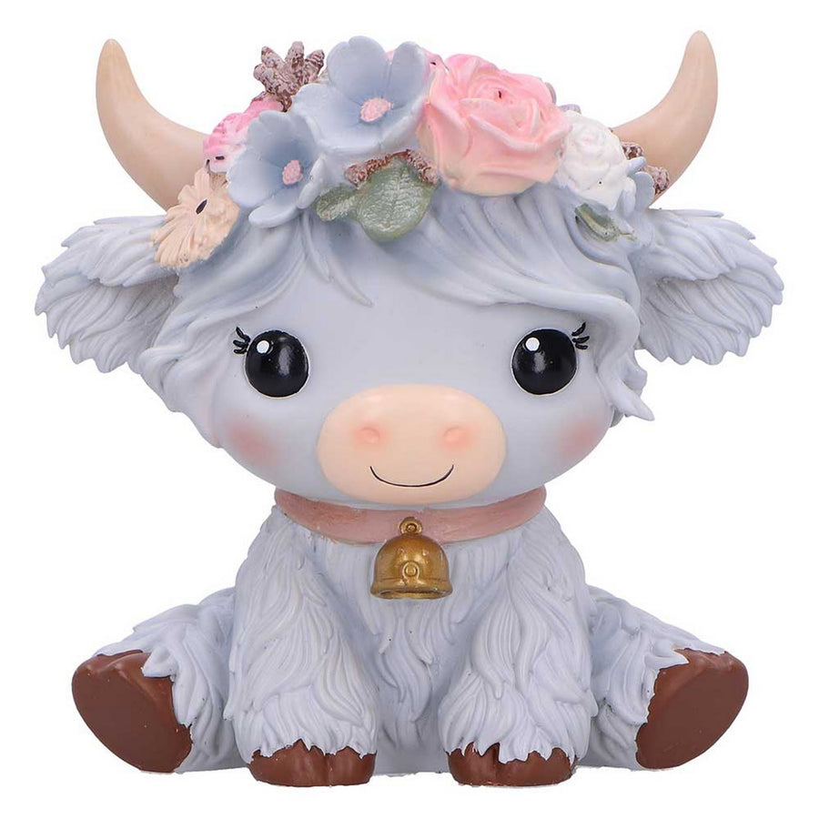 Magnolia Grey Flower Cow 10.8cm B7446A26