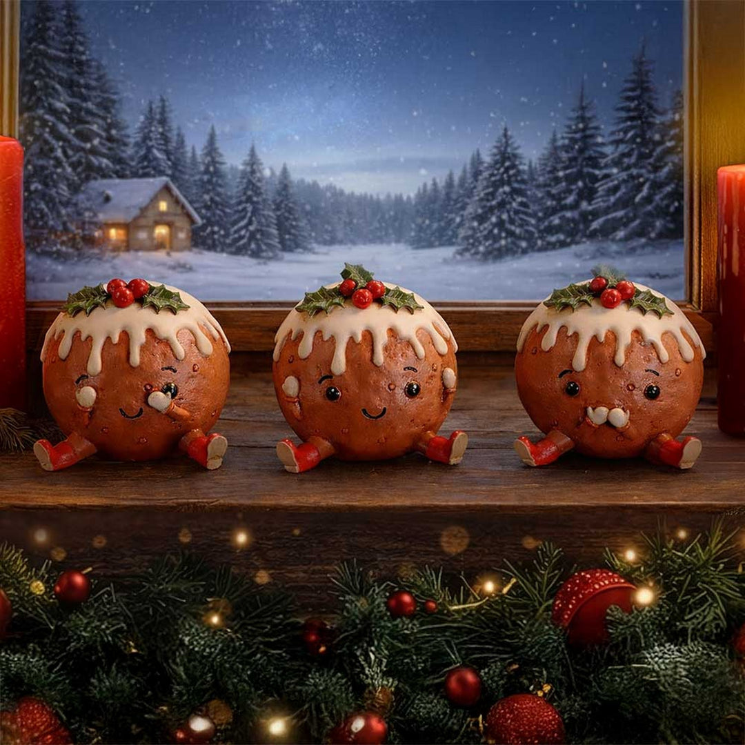 Three Wise Christmas Puddings 6cm B7517B26