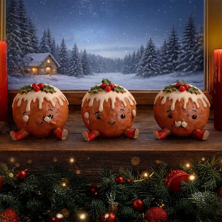 Three Wise Christmas Puddings 6cm B7517B26
