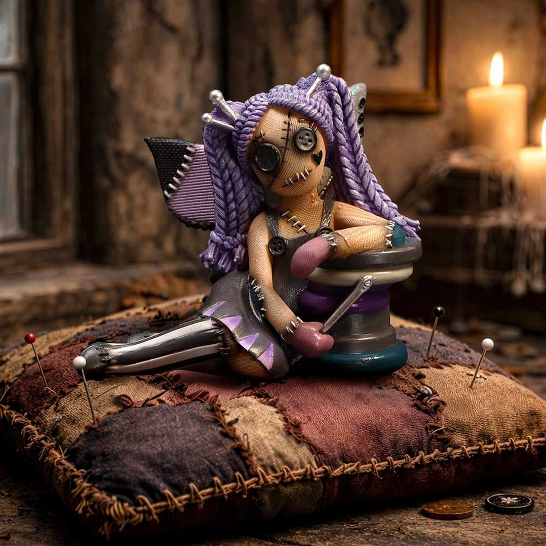 The Stitchlings Pinny Thimble Voodoo Figurine 9cm B7644B26