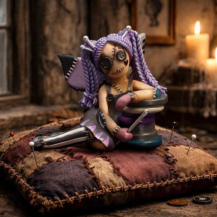 The Stitchlings Pinny Thimble Voodoo Figurine 9cm B7644B26