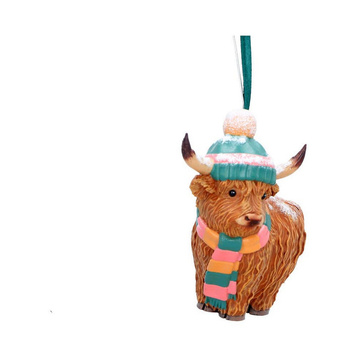 Winter Highland Cow Snowfall Hanging Ornament 8.3cm B7650B26