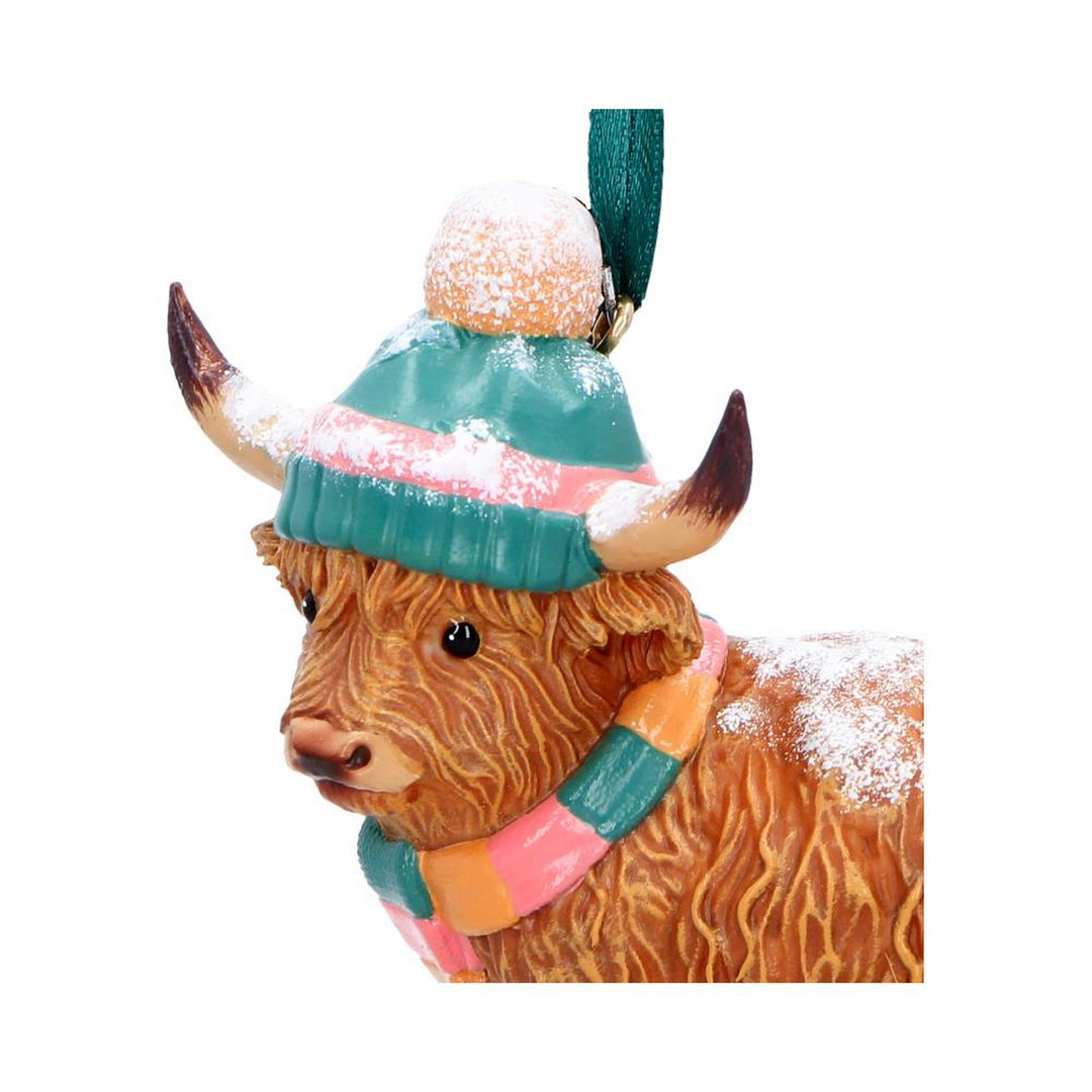 Winter Highland Cow Snowfall Hanging Ornament 8.3cm B7650B26