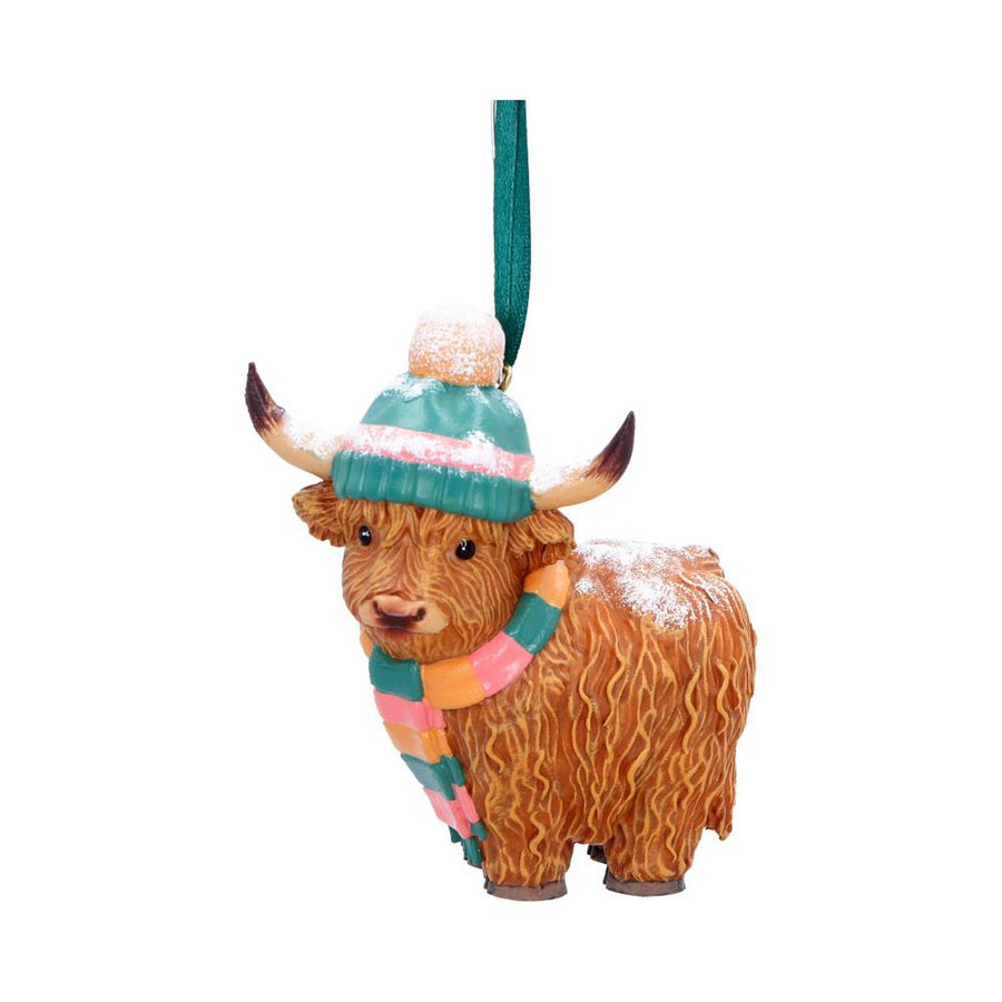 Winter Highland Cow Snowfall Hanging Ornament 8.3cm B7650B26