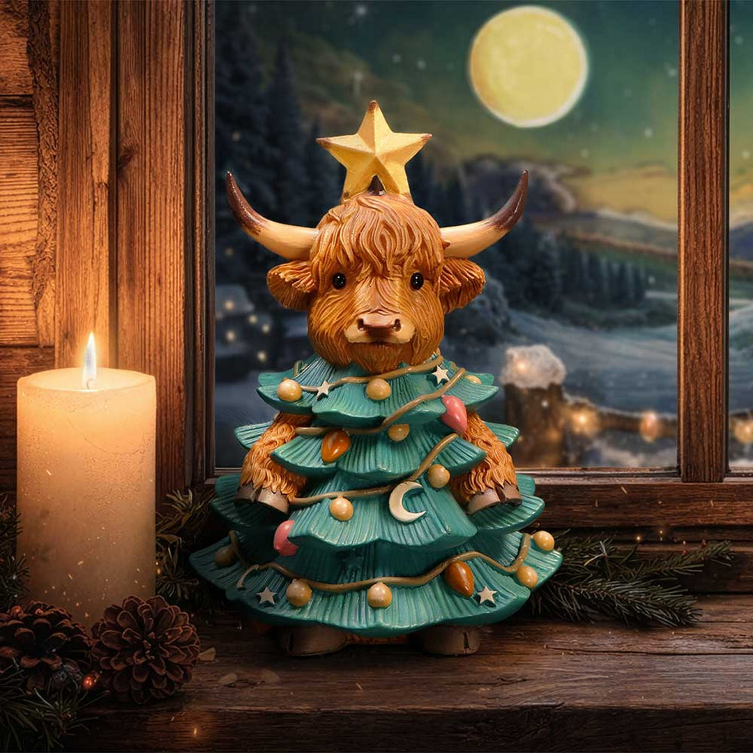 Winter Highland Cow Christmas Tree 13.5cm B7651B26