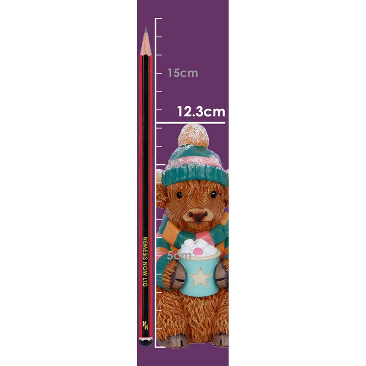 Winter Highland Cow Hot Cocoa Figurine 12.3cm B7652B26