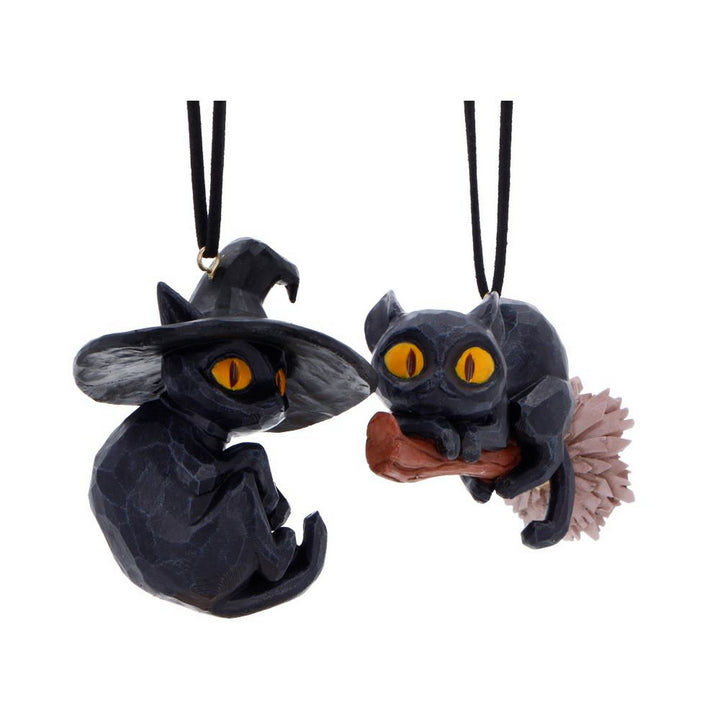 Curse and Claw Halloween Cats Hanging Ornaments (Set of 2) 7cm B7654B26