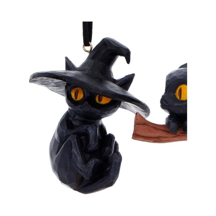 Curse and Claw Halloween Cats Hanging Ornaments (Set of 2) 7cm B7654B26