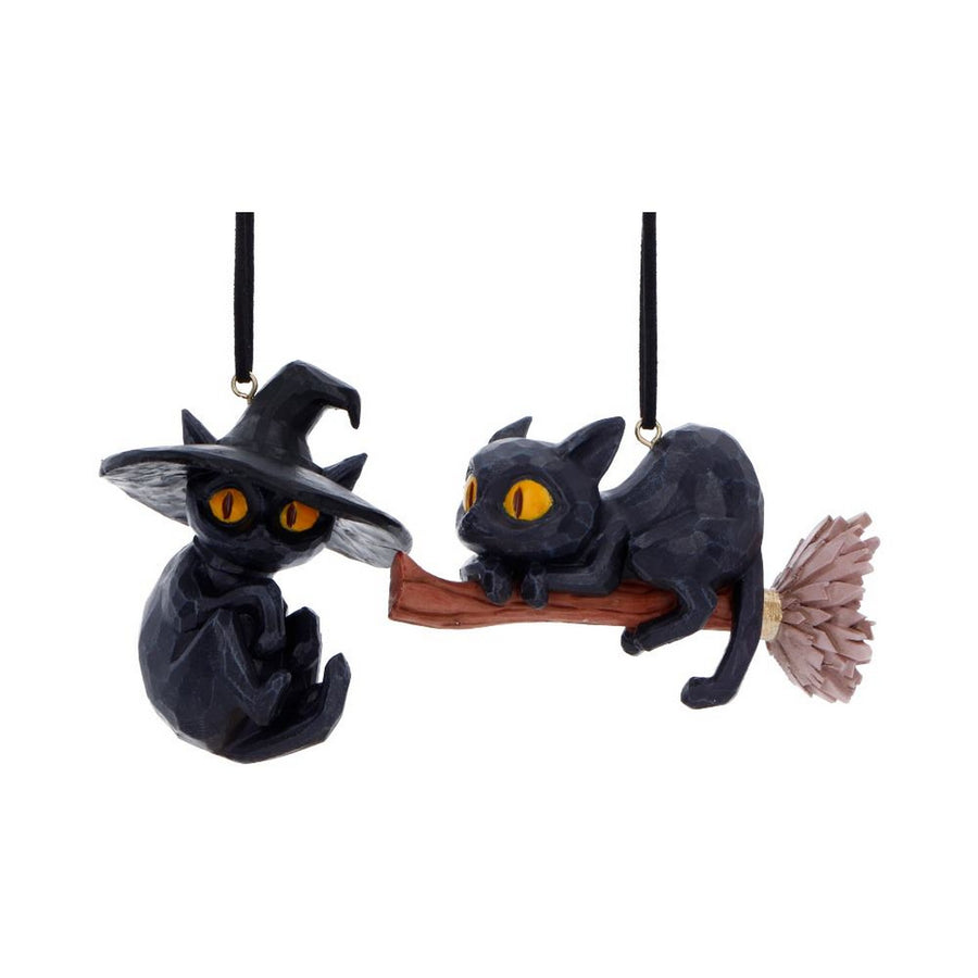 Curse and Claw Halloween Cats Hanging Ornaments (Set of 2) 7cm B7654B26