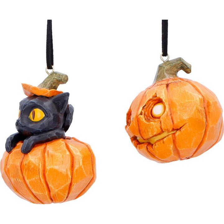 Pumpkin and Patch Halloween Hanging Ornaments (Set of 2) 7.7cm B7655B26