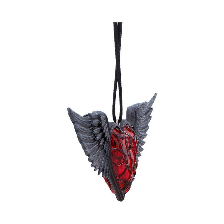 Black Winged Heart Hanging Ornament 6cm B7658B26