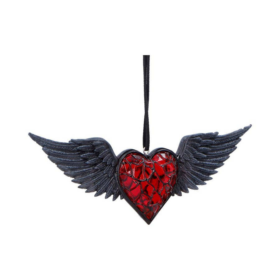 Black Winged Heart Hanging Ornament 6cm B7658B26