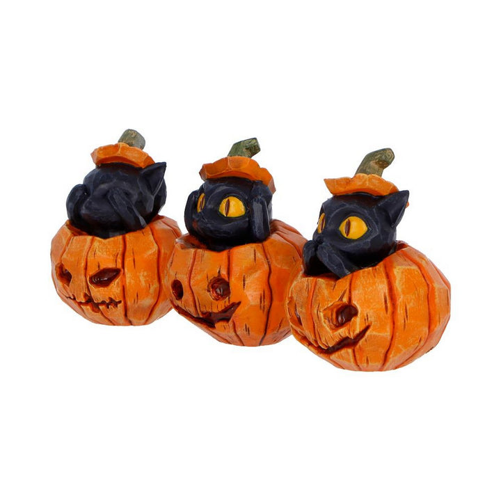 Three Wise Halloween Pumpkin Patch Cats 7.7cm B7663B26