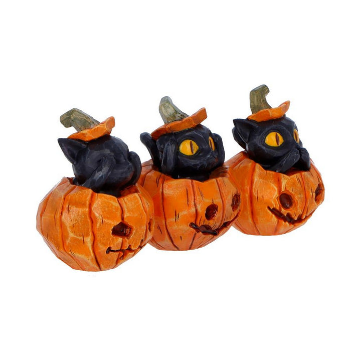 Three Wise Halloween Pumpkin Patch Cats 7.7cm B7663B26
