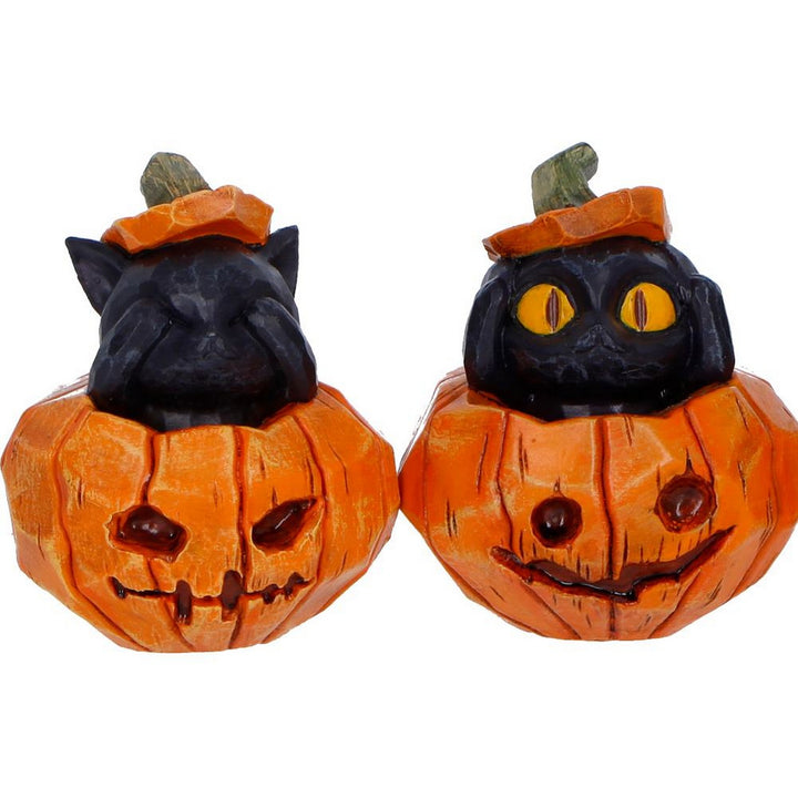 Three Wise Halloween Pumpkin Patch Cats 7.7cm B7663B26