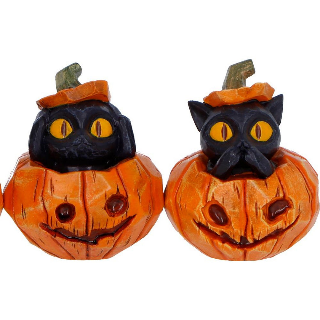 Three Wise Halloween Pumpkin Patch Cats 7.7cm B7663B26