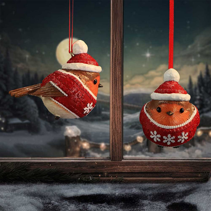 Winter Robin Jumper Hanging Ornament 7cm B7671B26