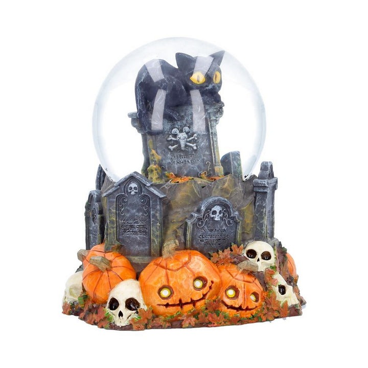 Pumpkin Patch Halloween Cat Snow Globe 15.4cm B7673B26