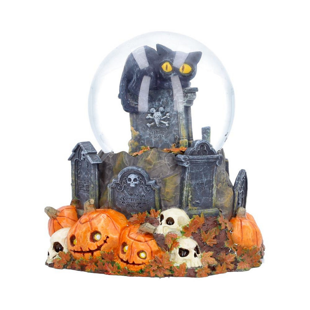 Pumpkin Patch Halloween Cat Snow Globe 15.4cm B7673B26