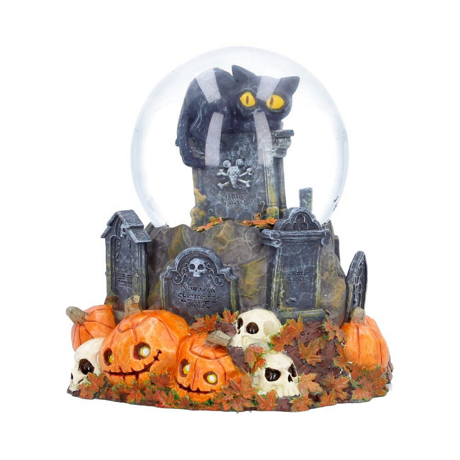 Pumpkin Patch Halloween Cat Snow Globe 15.4cm B7673B26
