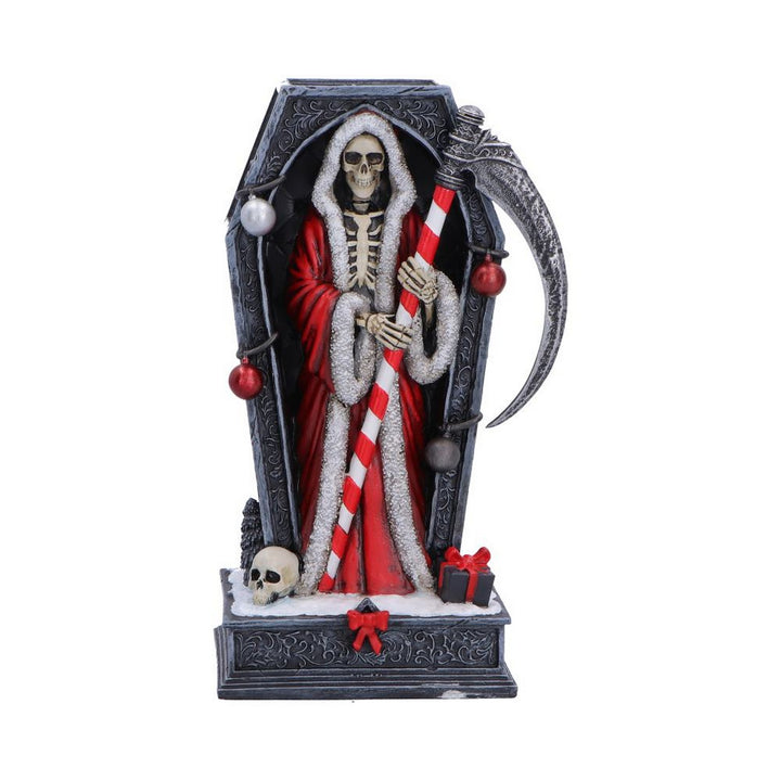 Merry Cryptmas Christmas Reaper Coffin Figurine 17.5cm B7718B26