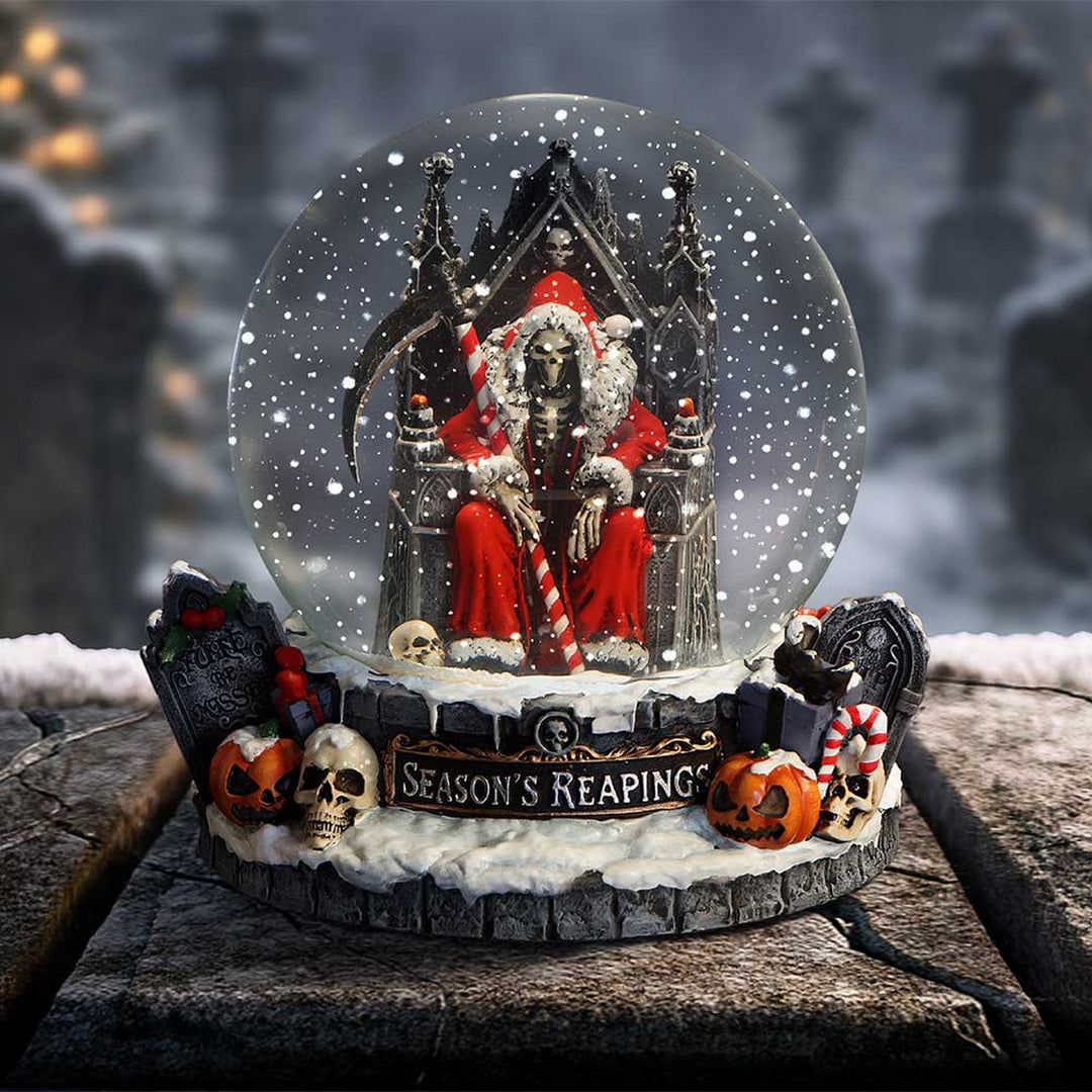 Season's Reapings Christmas Reaper Snow Globe 12.5cm B7719B26