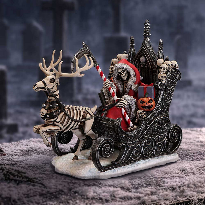 Slay Bells Christmas Sleigh Reaper Figurine 16cm B7720B26