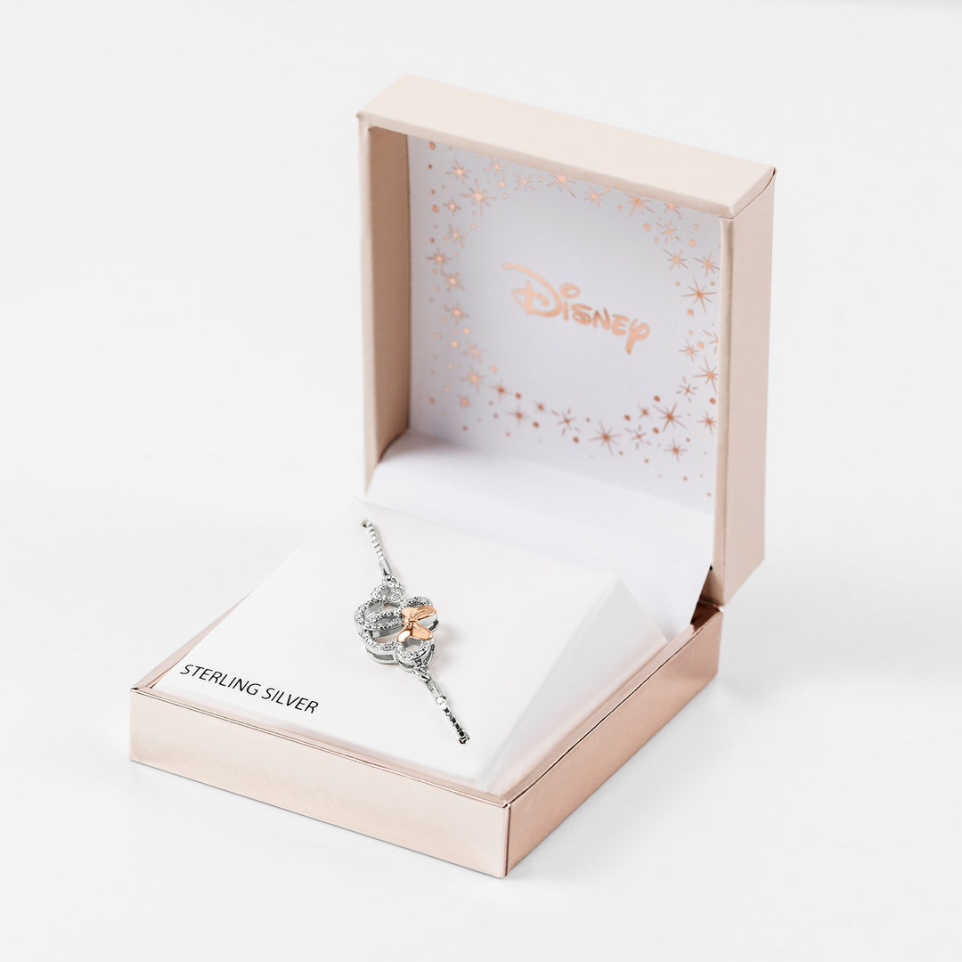 Silver Zirconia Minnie And Mickey Mouse Lariat Bracelet B902055TZWL.PH