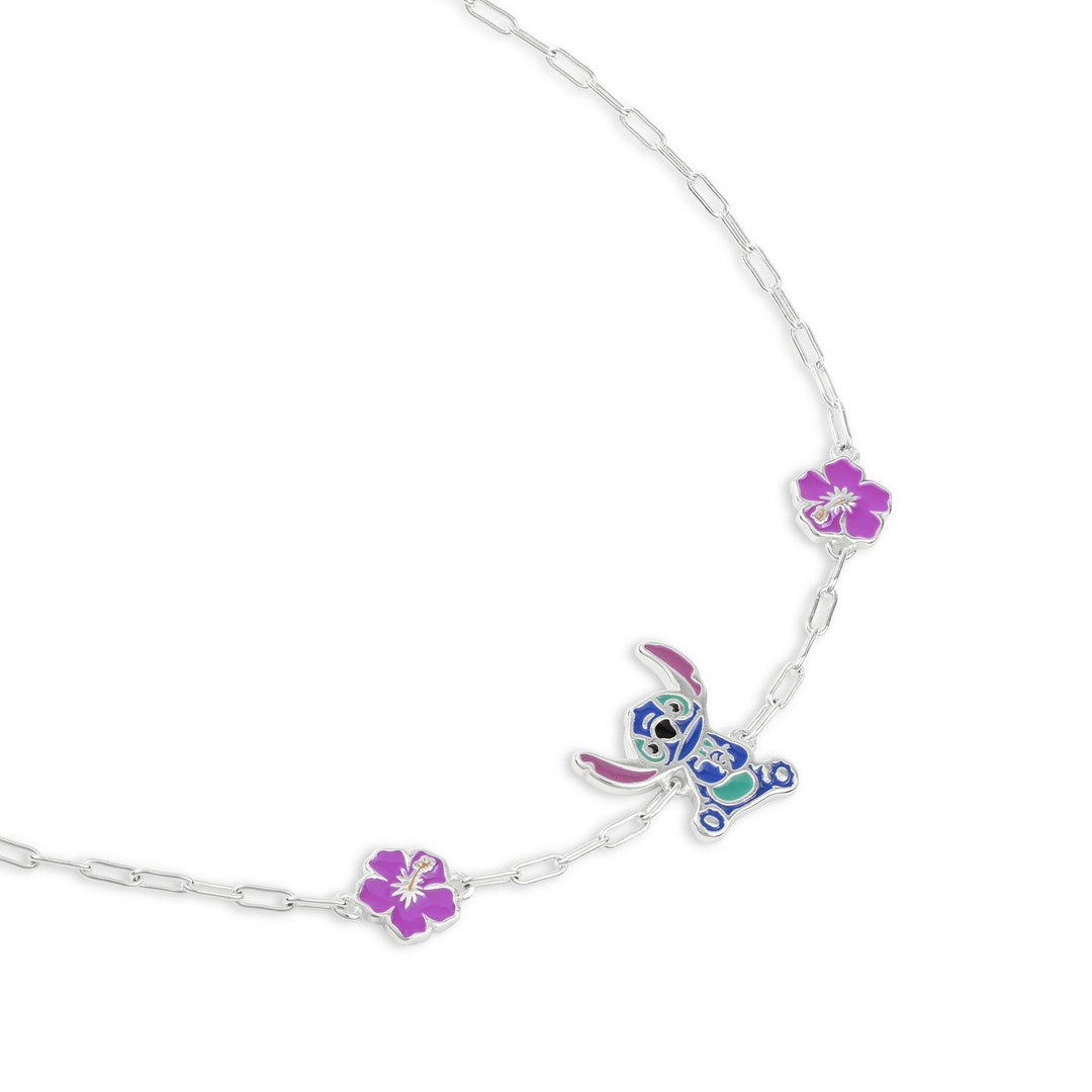 Disney Sterling Silver 925 6.5"+1" Enamel Stitch Bracelet B902414SL-65.PH
