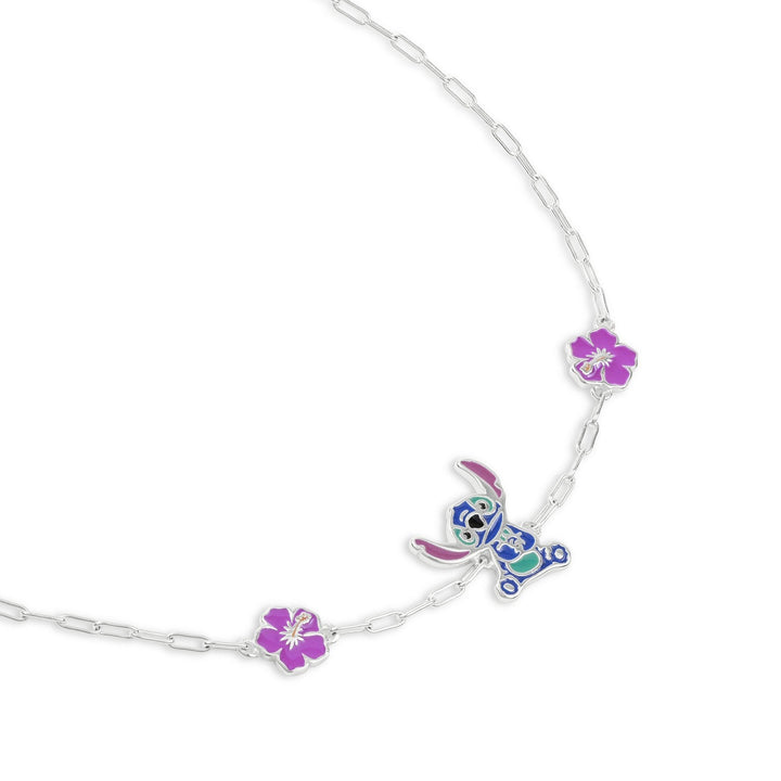 Disney Sterling Silver 925 6.5"+1" Enamel Stitch Bracelet B902414SL-65.PH