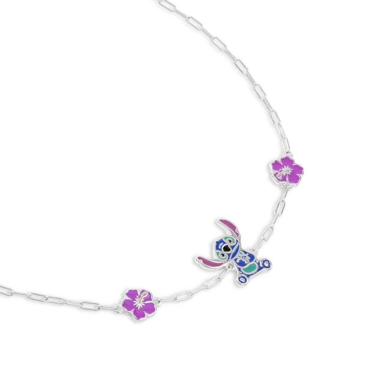 Disney Sterling Silver 925 6.5"+1" Enamel Stitch Bracelet B902414SL-65.PH