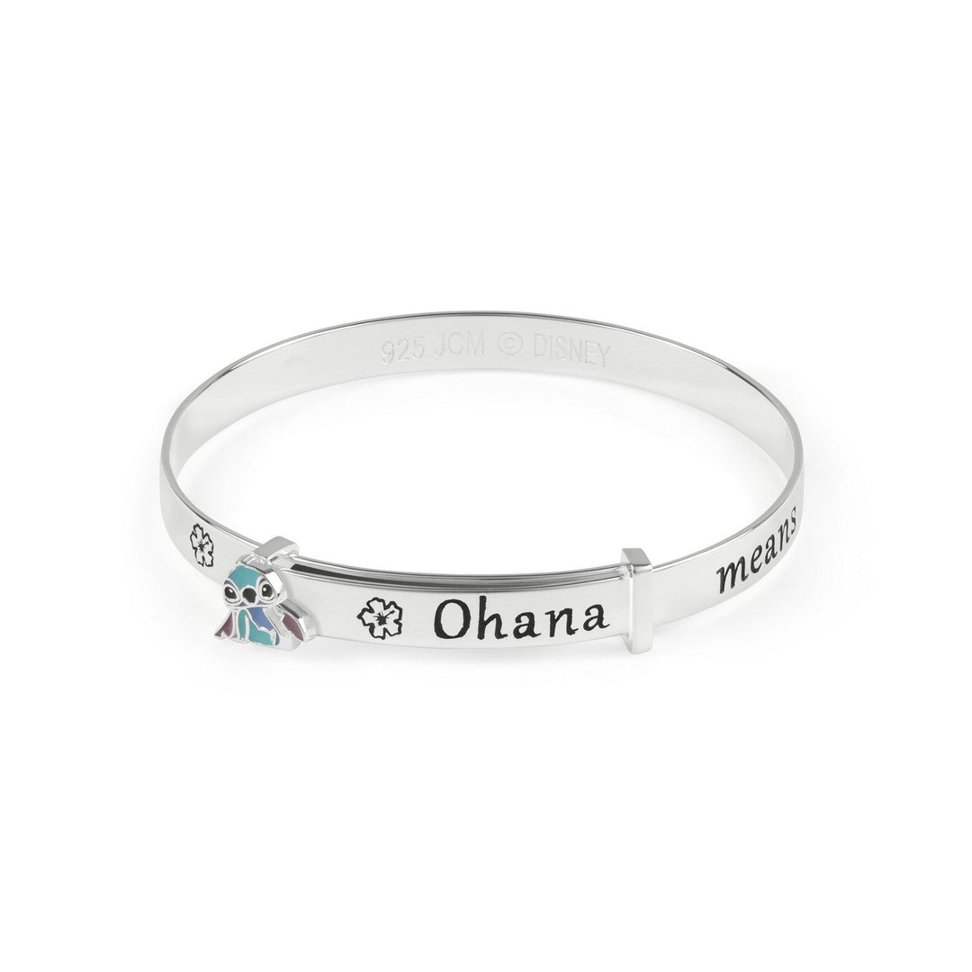 Disney Sterling Silver 925 Stitch Ohana Means Family Bangle B902555SL.PA