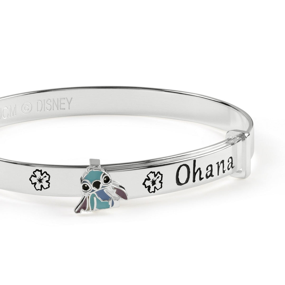 Disney Sterling Silver 925 Stitch Ohana Means Family Bangle B902555SL.PA