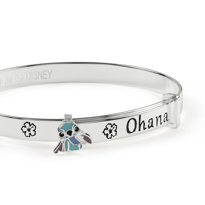 Disney Sterling Silver 925 Stitch Ohana Means Family Bangle B902555SL.PA