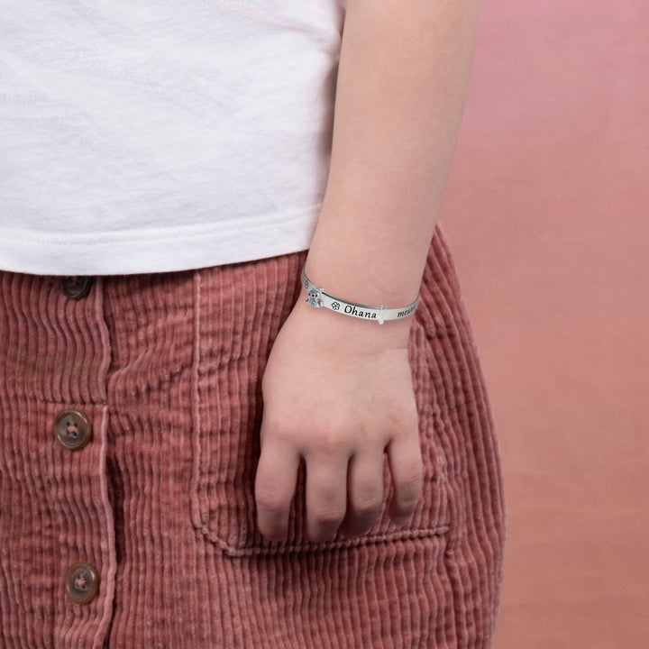 Disney Sterling Silver 925 Stitch Ohana Means Family Bangle B902555SL.PA