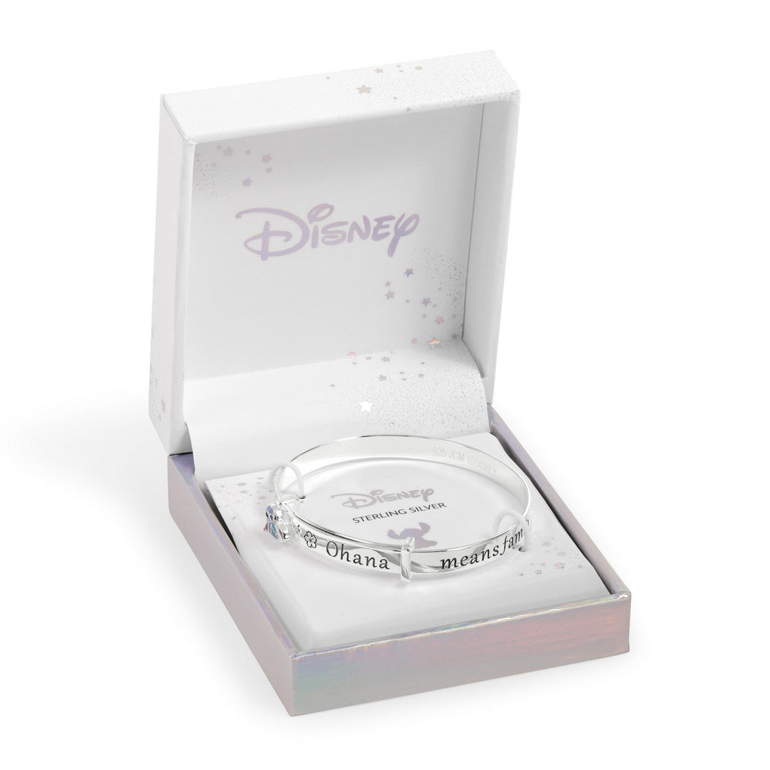 Disney Sterling Silver 925 Stitch Ohana Means Family Bangle B902555SL.PA
