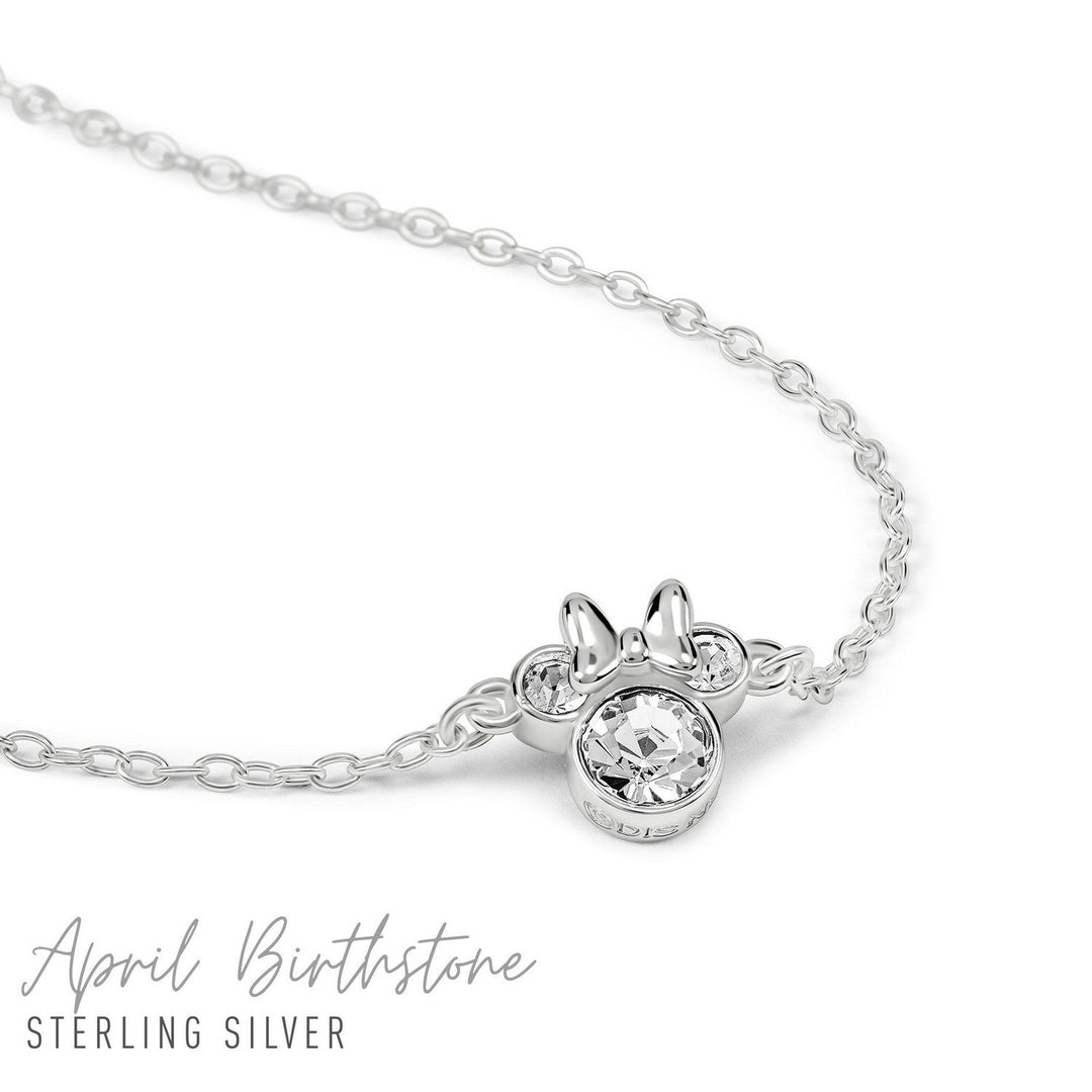 Disney Mickey & Minnie 925 6.75+1" Mouse April Birthstone Bracelet B902594SAPRL-67.PH