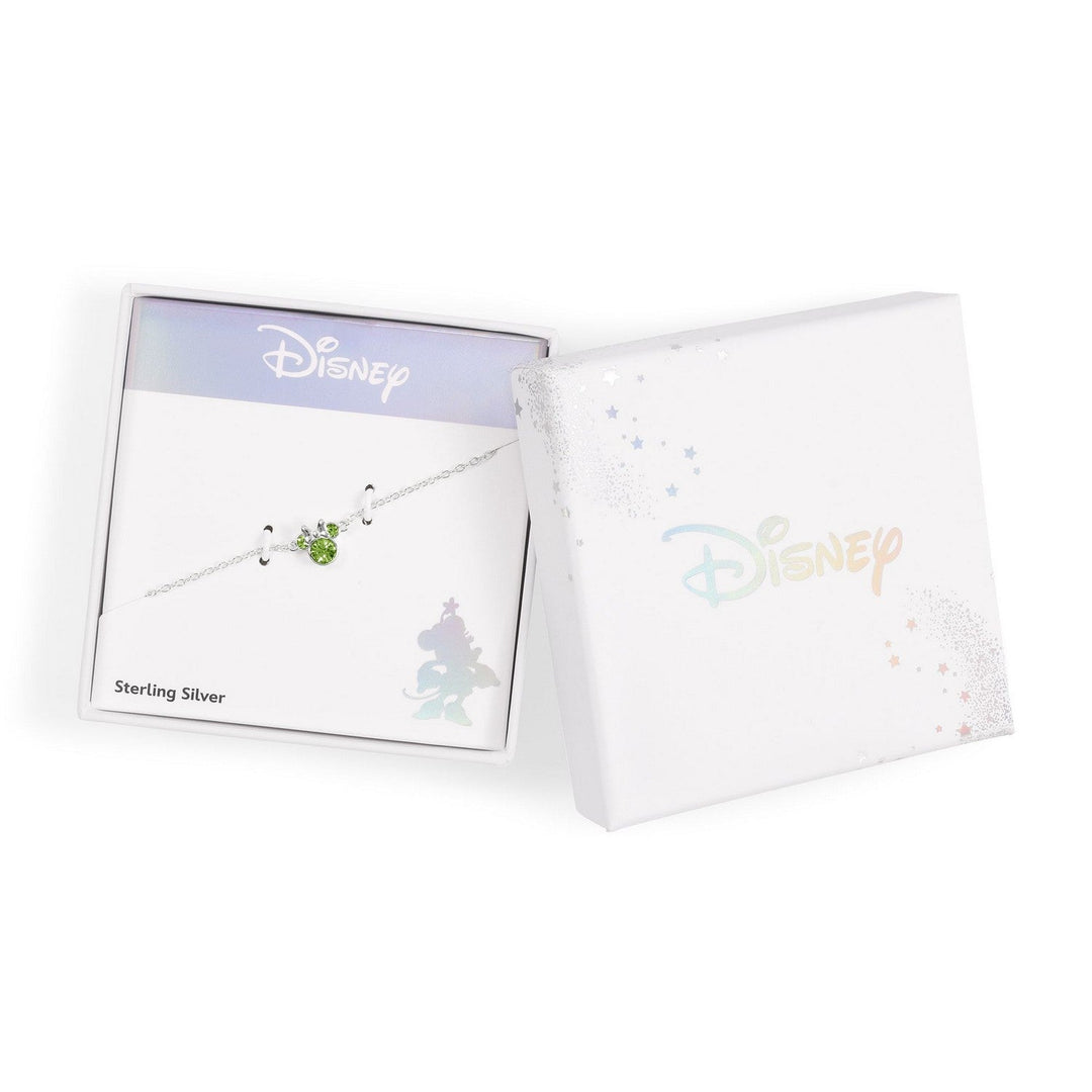 Disney Mickey & Minnie 925 6.75+1" Mouse August Birthstone Bracelet B902594SAUGL-67.PH