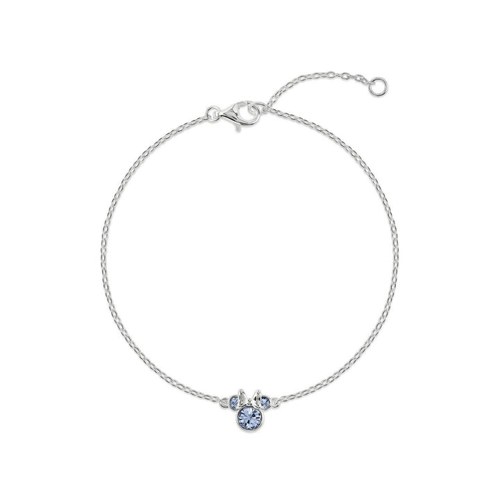 Disney Mickey & Minnie 925 6.75+1" Mouse December Birthstone Bracelet B902594SDECL-67.PH