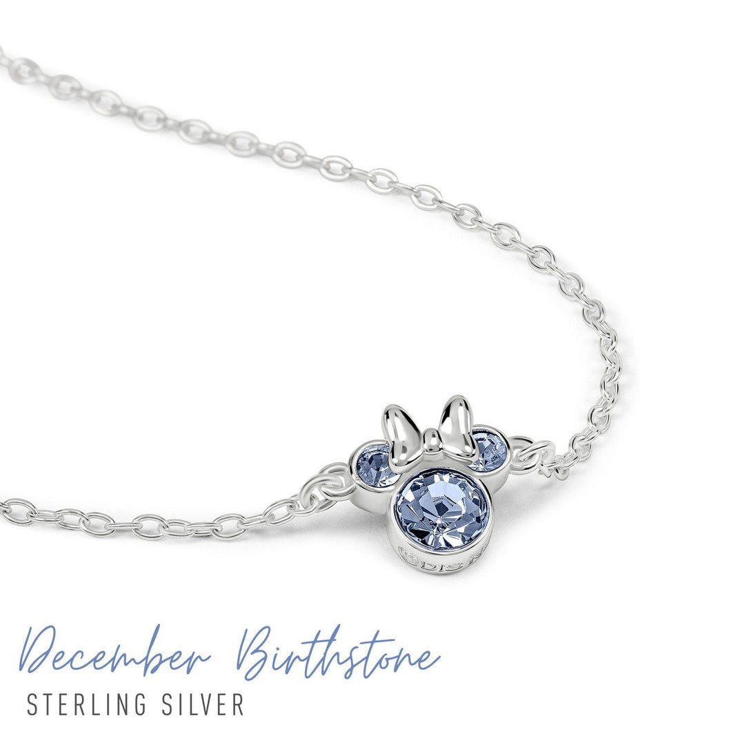 Disney Mickey & Minnie 925 6.75+1" Mouse December Birthstone Bracelet B902594SDECL-67.PH